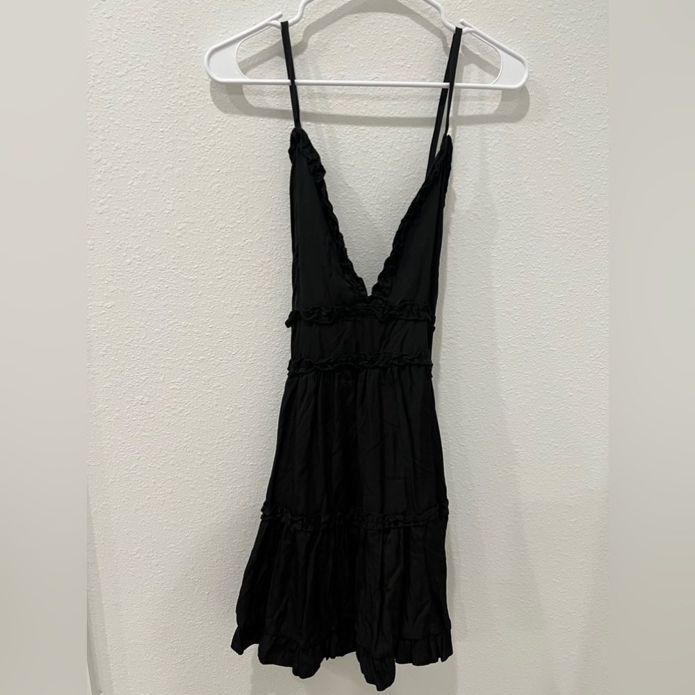 Black V-Neck Women's Dress